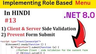 .NET 8.0 Admin Dashboard - Prevent Form Submit JQuery Validation (Hindi) - Part 13