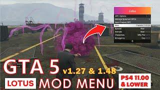 GTA 5 Lotus Mod Menu On PS4 11.00 And Below | GTA 5 v1.27 and 1.48