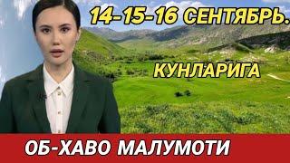 14-15-16 СЕНТЯБРЬ   КУНЛАРИ УЧУН ОБ ХАВО МАЛУМОТИ, ob havo