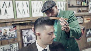  ASMR BARBER - Old Money Haircut - WWII MOB Skin Fade Tutorial