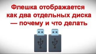 Флешка отображается как два отдельных диска — почему и что делать