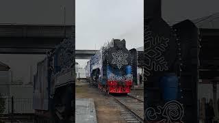 Паровоз П36 0027 Поезд Деда Мороза 2024-2025 в депо Подмосковное #train #0027 #п36 #поезд #дедмороз