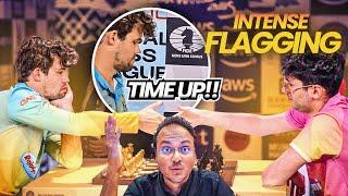 The crazy flagging incident between Carlsen and Firouzja | Global Chess League 2024