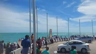 The End : DhanushKodi , India lands end . Ram setu , Sri lanka