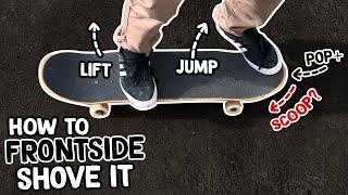 How to Frontside Shove It - Beginner Skateboard Tricks Tutorial (Slow Motion)