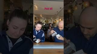 Who wins? #video #latte #coffeemachine #latteartist #coffeeaddict #coffeelatte #coffee #baristalife