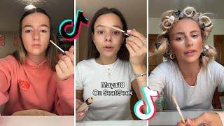 Makeup Tutorial Tiktok Compilation - GRWM  ( Get Ready With Me ) ️(Skincare, Makeup, Outfits) 982