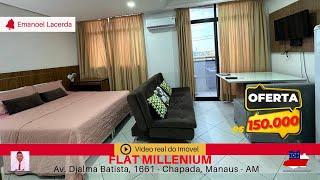 Manaus Hotéis Millennium Flat Mobiliado com varanda, Geladeira, Sofá, cama, Internet, TV por ass.