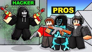 HACKER VS 4 PRO PLAYERS in Roblox Rivals!