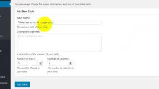 Page Formatting Using Tablepress