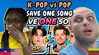 REACTION TO KPOP vs POP: Save One Song  | MUSIC QUIZ CHALLENGE | FIRST TIME WATCHING