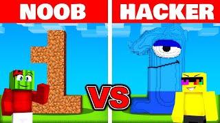 NOOB vs HACKER: I Cheated In a Number Lore Build Challenge in Minecraft! (Number 1)