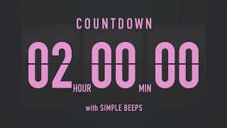 2 Hours Countdown Flip Clock Timer / Simple Beeps 