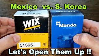 Wix 51365 Oil Filter Cut Open vs. Mando MOF4612 Oil Filter Cut Open Comparison