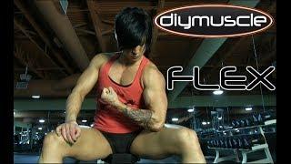 VASCULAR!! female bodybuilder GINA STONE in the gym DIYMUSCLE workout