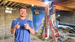 Restoring A $7,000 Mansion: Rebuilding The Basement (Welding I-Beams!)