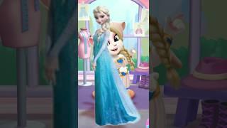 ️Frozen Elsa Cosplay In  My Talking Angela2 #frozen #elsa #shorts