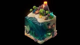 Cinema 4D art: Tropical island