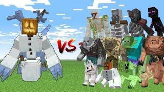 Royal Snow Golem vs Every mobs in Minecraft (Bedrock Edition) - Royal Snow Golem vs All mob