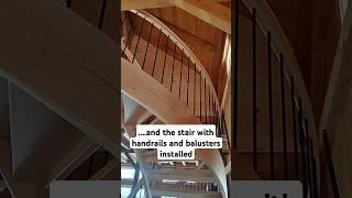 Huge! 11' diameter maple curved stair! #unique #spiralstaircase #woodworking