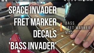 Space Invader Fret Marker Decals Bass Guitar Mod, "Bass Invader"