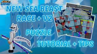 How to complete Sea Beast puzzle easily + Race showcase | King Legacy Update 6