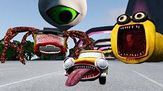 Car Eater Downhill Mayhem with MINION EATER & BUS EATER & WATER EYE TOWER – BeamNG.Drive