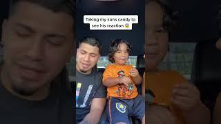 Taking my sons candy to see his reaction! (he was so sad) #shorts