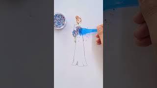 ⭐️beautiful blue  dress⭐️ #shorts #satisfyingart #fashionstyle #fashion #style #art