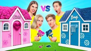 One Colored House Challenge | Boys vs Girls by Multi DO Smile