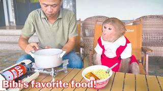 Bibi helps Uncle Phong cook his favorite instant noodles after cleaning up!