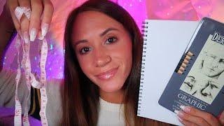 ASMR / Measuring & Drawing Your Face (writing sounds & close whispers)