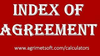 Calculate Index of Agreement by Online Tool and Excel Tool