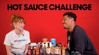 Olive F & Rio Tashan take on the 'Hot Ones' Hot Sauce Challenge | DFTD