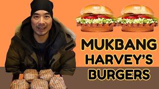 ASMR Mukbang | Harvey's Original Burgers | MAKE EASY