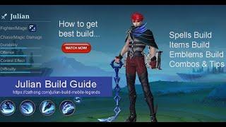 Julian Build Mobile Legends: Items, Emblems | Zathong