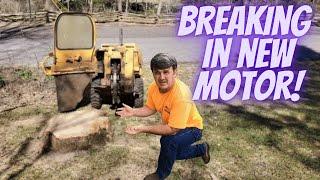 Breaking in the New Stump Grinder Motor on a Huge Oak Stump!