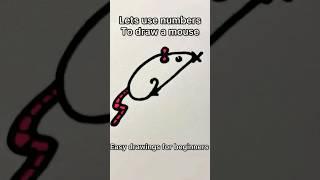 How to Draw a Mouse Using Numbers | Fun & Easy for beginners #easydrawing