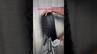 How to care for your curly wigs using Aunt Jackie’s Curl lala and mousse  #ytshorts #shorts