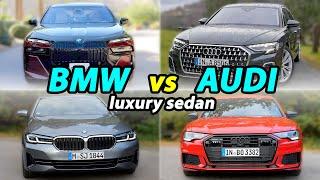 BMW vs Audi luxury sedan comparison 7 Series vs A8, 5 Series vs A6, i5 vs A6 e-tron