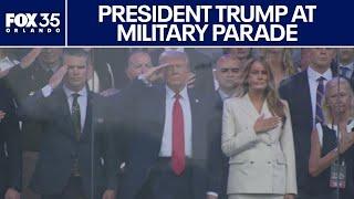 President Trump appears at U.S. Army military parade