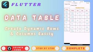 How To Create Table in Flutter | Data Table in Flutter | Create Data Table in Flutter | Row & Column