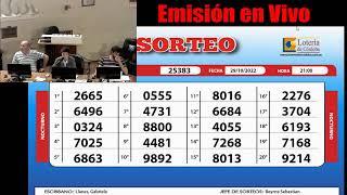 Sorteo de Quiniela NOCTURNO N° 25383 - 29/10/2022 – 21.00hs.-