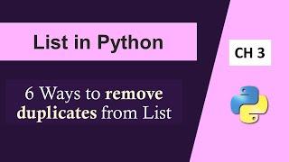 Python Interview Questions and Answers | Python Program for Removing Duplicates from List