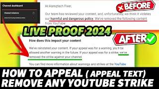 How To Remove Copyright Strike 2024 | Appeal and Remove a YouTube Community Guidelines Strike 100%