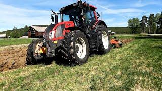 Plowing the potato field