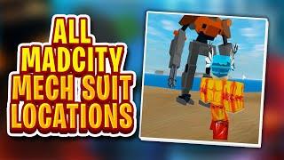 All locations of the MAD CITY MECH SUITS (Where to find them) | Roblox tutorial