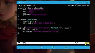 Testing MySQL Queries with Node.JS on Android Termux