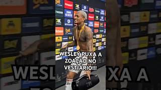 VOU FESTEJAR: #WESLEY LEVA ZOAÇÃO PRO #VESTIÁRIO DO #FLAMENGO #CAMPEÃO! #futebol #supercopa