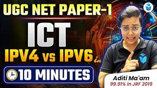 IPV4 vs IPV6 || UGCNET Paper 1 ICT by Aditi Mam || JRFAdda